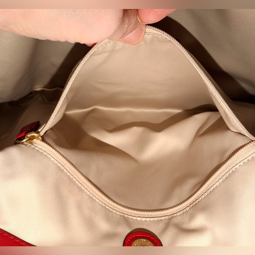 Coach Campbell Legacy Red Leather Handbag Gold Hardware Near New Condition ❤️ - Picture 12 of 15
